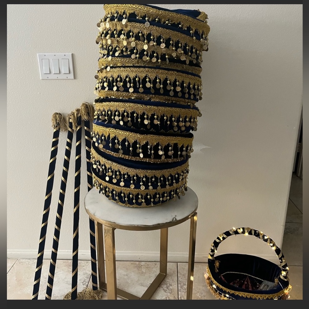 Palestinian henna basket and dancing sticks bundle